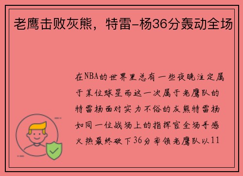 老鹰击败灰熊，特雷-杨36分轰动全场